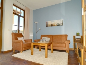 Wohnbereich mit TV und Hifi-Anlage