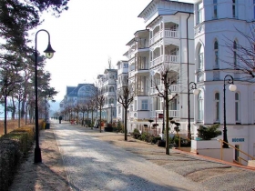Blick vom Objekt in die Strandpromenade